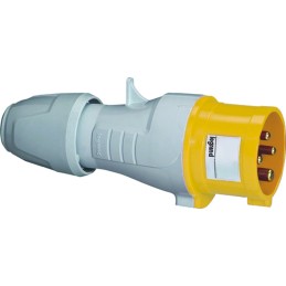1 pcs - Legrand, P17 Tempra Pro IP44 Yellow Cable Mount 2P + E Industrial Power Plug, Rated At 32A, 110 V
