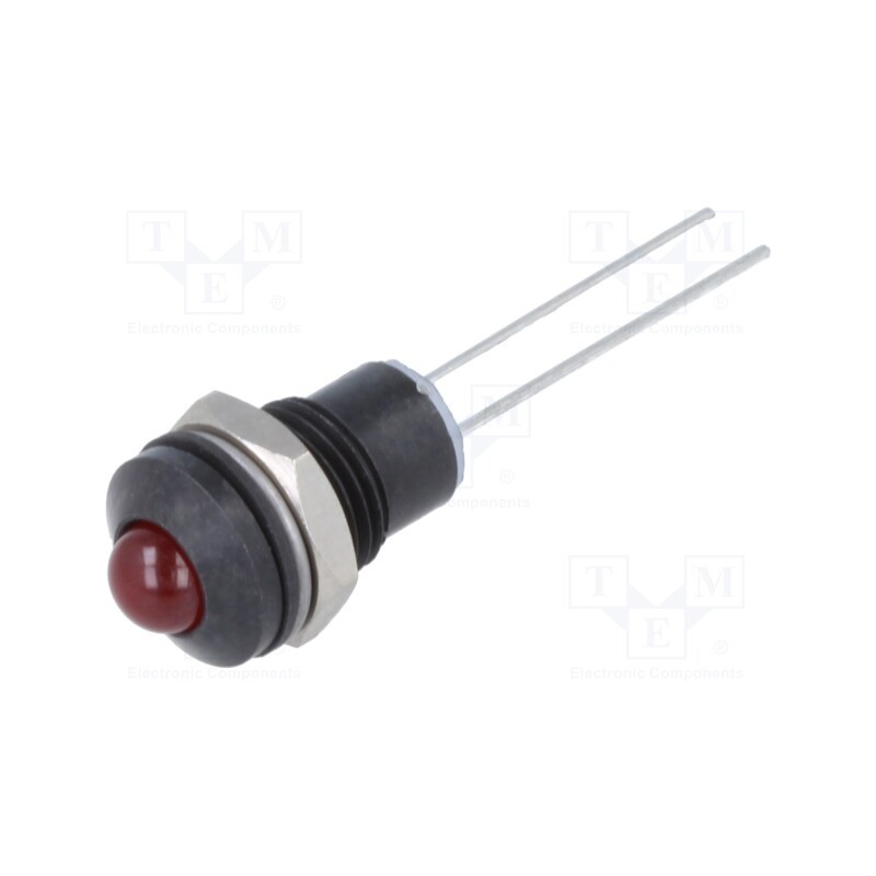 10 pcs : 190413IP - Indicator: LED, prominent, red, 2VDC, Ø8mm, connectors 2,8x0,8mm