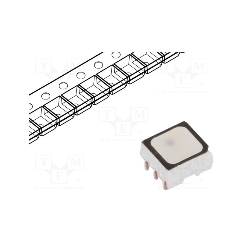 10 pcs : ASMT-YTB7-0AA02 - LED, SMD, 2835,PLCC6, RGB, 3.4x2.8x1.8mm, 120°, 20mA, 125/90/90mW