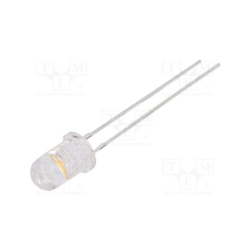 10 pcs : OS5MME5B91A - LED, 5mm, white warm, 14400÷18000mcd, 85°, Front: convex, 2.7÷3.4V