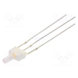 10 pcs : OSRMPA7K92B - LED, 2mm, red/warm white, bicolour, 90°, Front: flat, anode, 3000K