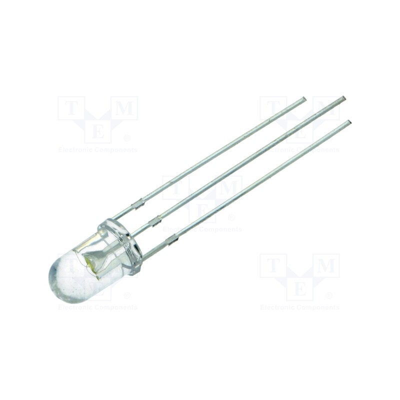 10 pcs : OSRWPA5B31A - LED, 5mm, red/cold white, 30°, Front: convex, 1.8÷2.6/2.8÷3.6V