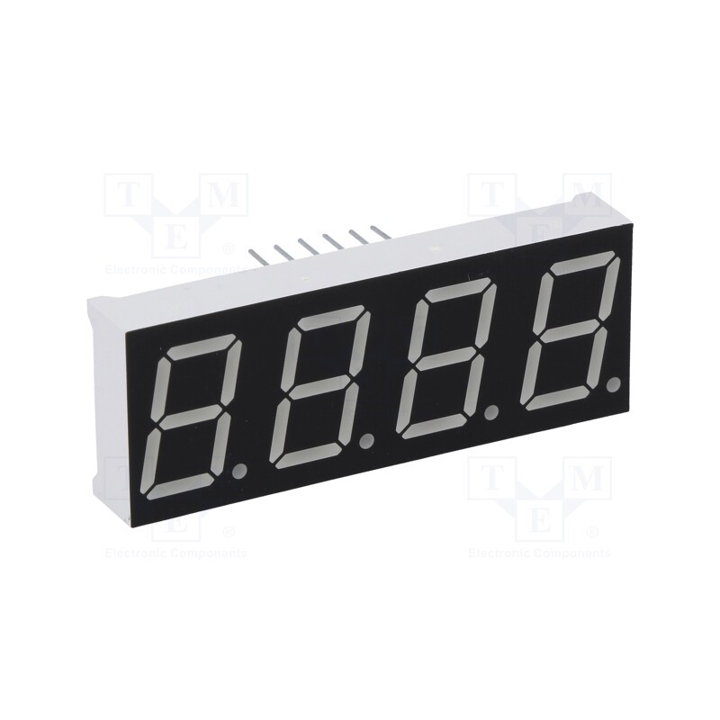 10 pcs : LFD056BAG-101-02 - Display: LED, 7-segment, 14.22mm, 0.56', No.char: 4, green, 5.2mcd