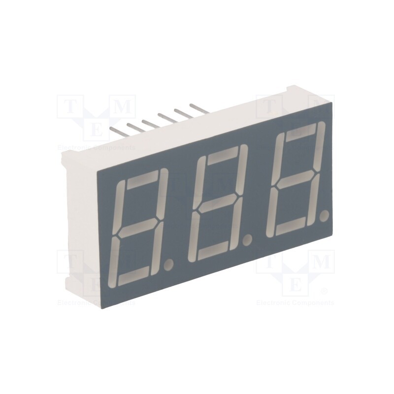 10 pcs : FYT-5631BUHR-21 - Display: LED, 7-segment, 14.2mm, 0.56', No.char: 3, red, 30÷60mcd