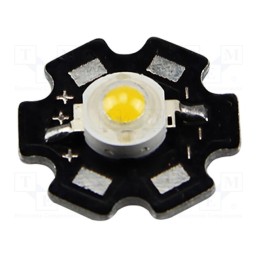 10 pcs : M020001MA1LZ (YELLOW) - Power LED, STAR, yellow, 140°, λd: 585÷595nm, P: 1W, 75÷105lm, Ø20mm