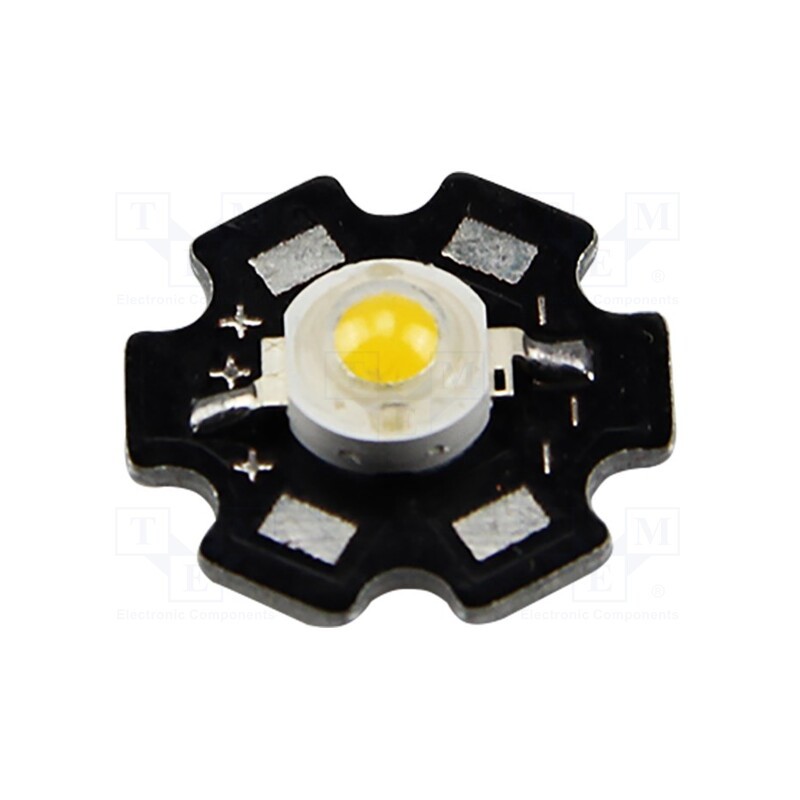 10 pcs : M020001MA1LZ (YELLOW) - Power LED, STAR, yellow, 140°, λd: 585÷595nm, P: 1W, 75÷105lm, Ø20mm