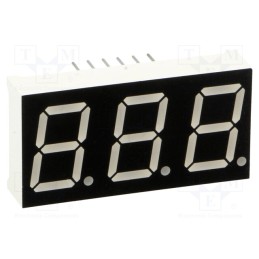 10 pcs : OPD-T5620LR-BW - Display: LED, 7-segment, 14.2mm, 0.56', No.char: 3, red, 35mcd, anode