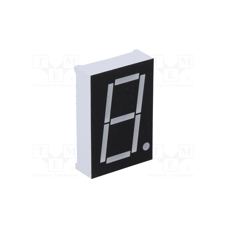 10 pcs : OPD-S10020LB-BW - Display: LED, 7-segment, 26mm, 1', No.char: 1, blue, 90mcd, anode