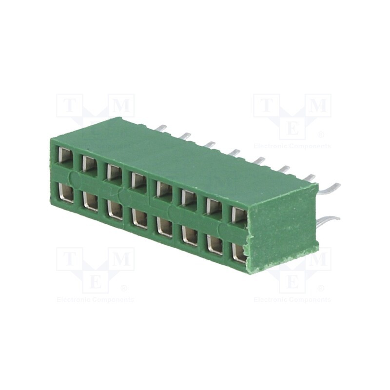 10 pcs : 215307-8 - Socket, pin strips, HV-100, female, PIN: 16, straight, 2.54mm, THT