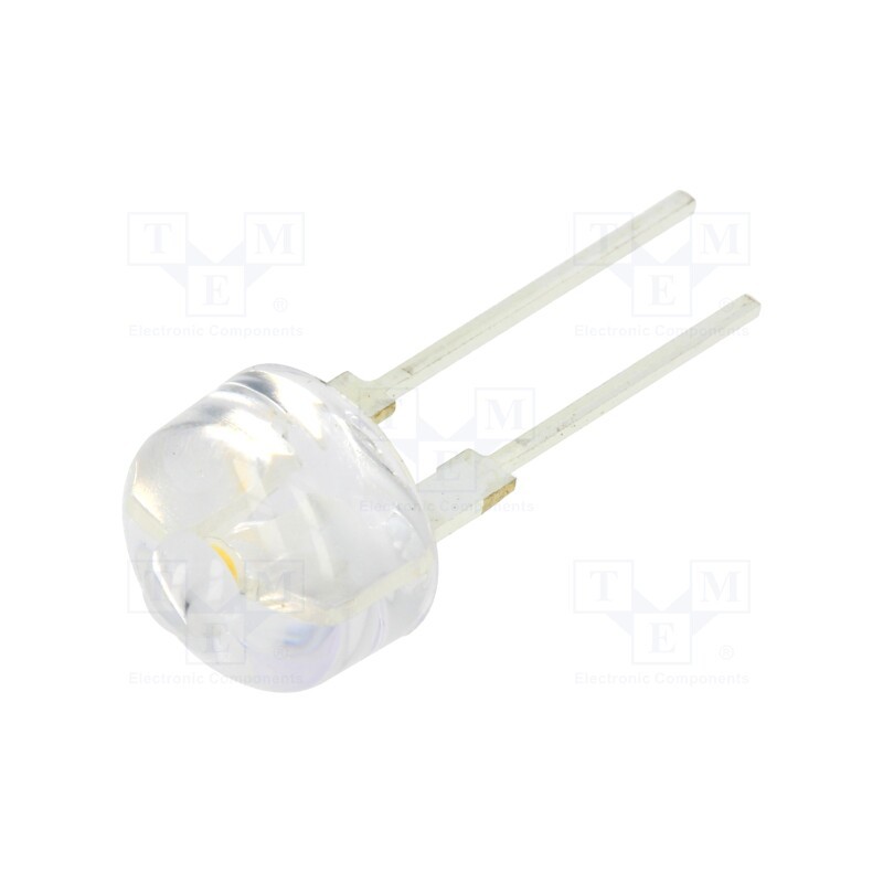 10 pcs : OSM5XAAC21U - LED, 10mm, white warm, 80000mcd, 17°, Front: convex, 2.8÷3.6V