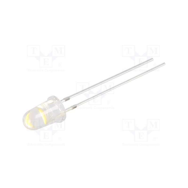 10 pcs : OSM57E5211A - LED, 5mm, white warm, 15°, Front: convex, 2.9÷3.4V, No.of term: 2