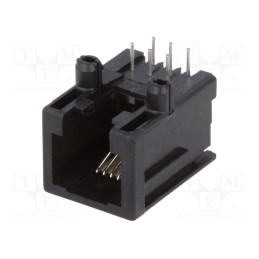 10 pcs : 215876-1 - Socket, RJ12, PIN: 6, low profile, Layout: 6p6c, on PCBs, THT, 11.5mm