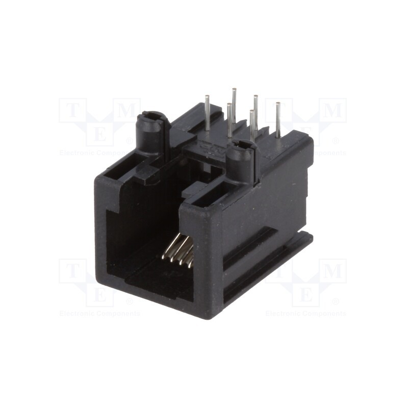 10 pcs : 215876-1 - Socket, RJ12, PIN: 6, low profile, Layout: 6p6c, on PCBs, THT, 11.5mm