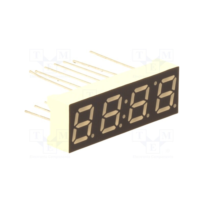 10 pcs : LFD028BAG-103-01 - Display: LED, 7-segment, 7.11mm, 0.28', No.char: 4, green, 3.5mcd