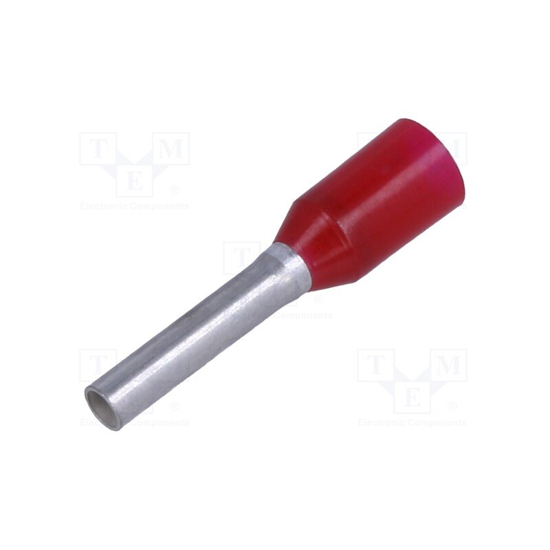 50 pcs : 216-203 - Tip: bootlace ferrule, insulated, 1mm2, 8mm, tinned, crimped, red