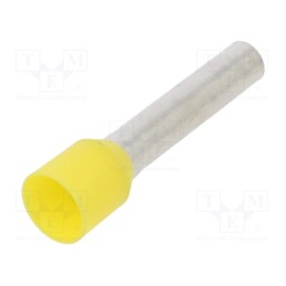 50 pcs : 216-288 - Tip: bootlace ferrule, insulated, 6mm2, 18mm, tinned, crimped