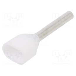 50 pcs : 216-530 - Tip: bootlace ferrule, insulated,double, tinned, crimped, white