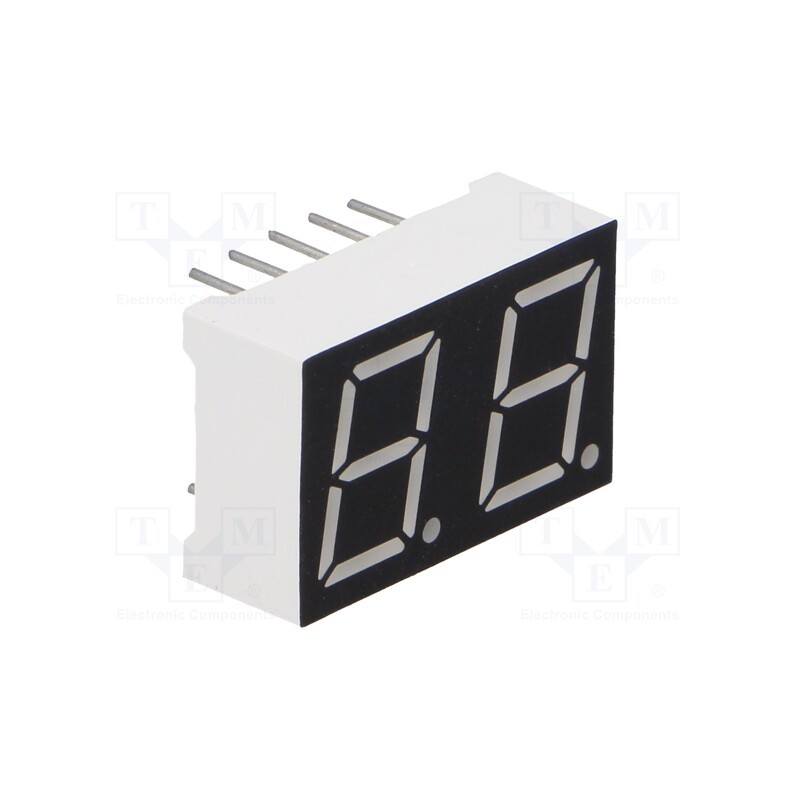10 pcs : OPD-D3911LB-BW - Display: LED, 7-segment, 10mm, 0.39', No.char: 2, blue, 60mcd