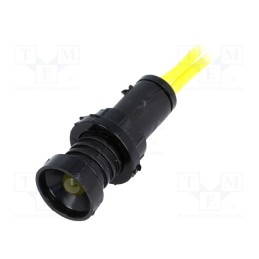 10 pcs : LKM220-Y - Indicator: LED, recessed, yellow, 230VAC, Ø10mm, IP20, leads 300mm