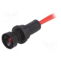10 pcs : LKM220-R - Indicator: LED, recessed, red, 230VAC, Ø10mm, IP20, leads 300mm