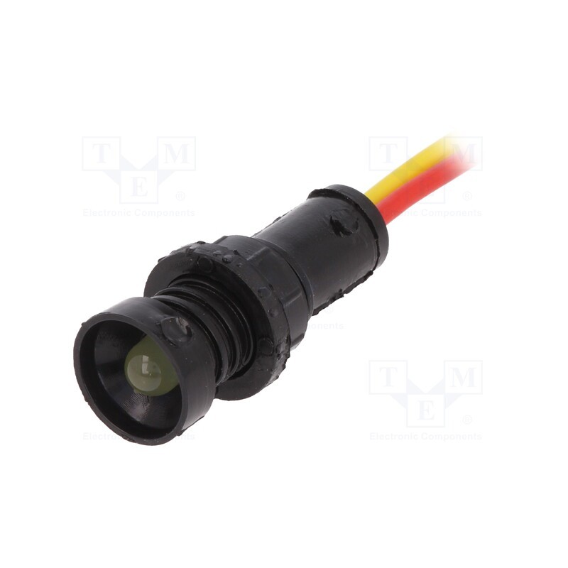 10 pcs : LKM12-24-Y - Indicator: LED, recessed, yellow, 12÷24VDC, 12÷24VAC, Ø10mm, IP20