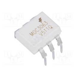 10 pcs : MOC3063TVM - Optotriac, 5.3kV, Uout: 600V, zero voltage crossing driver, DIP6
