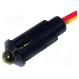 10 pcs : R9-73L-11-24YELLOW - Indicator: LED, prominent, yellow, 24VDC, Ø8.2mm, IP40, leads 170mm