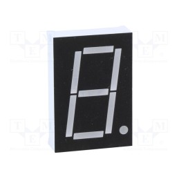 10 pcs : OPD-S10021UPG-BW - Display: LED, 7-segment, 26mm, 1', No.char: 1, green, 220mcd, cathode