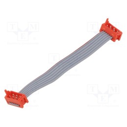 10 pcs : 2205061-1 - Cable: ribbon cable with connectors, PIN: 6, Layout: 2x3, Len: 75mm