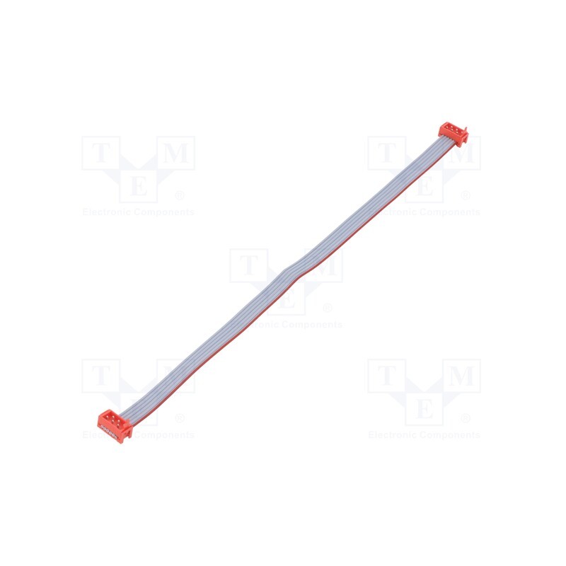 10 pcs : 2205061-3 - Cable: ribbon cable with connectors, PIN: 6, Layout: 2x3, plug