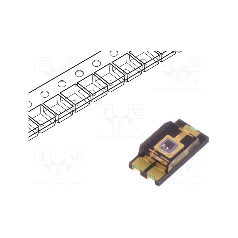 10 pcs : TEMT6000X01 - Phototransistor, 1206, λp max: 570nm, 6V, 60°, Lens: transparent