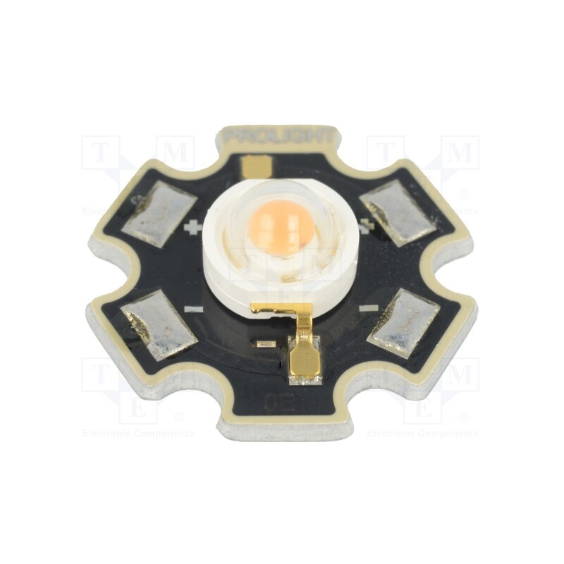 10 pcs : PM2B-1LPS-M - Power LED, STAR, pink (magenta), 130°, 350mA, 579÷581nm, Pmax: 1W