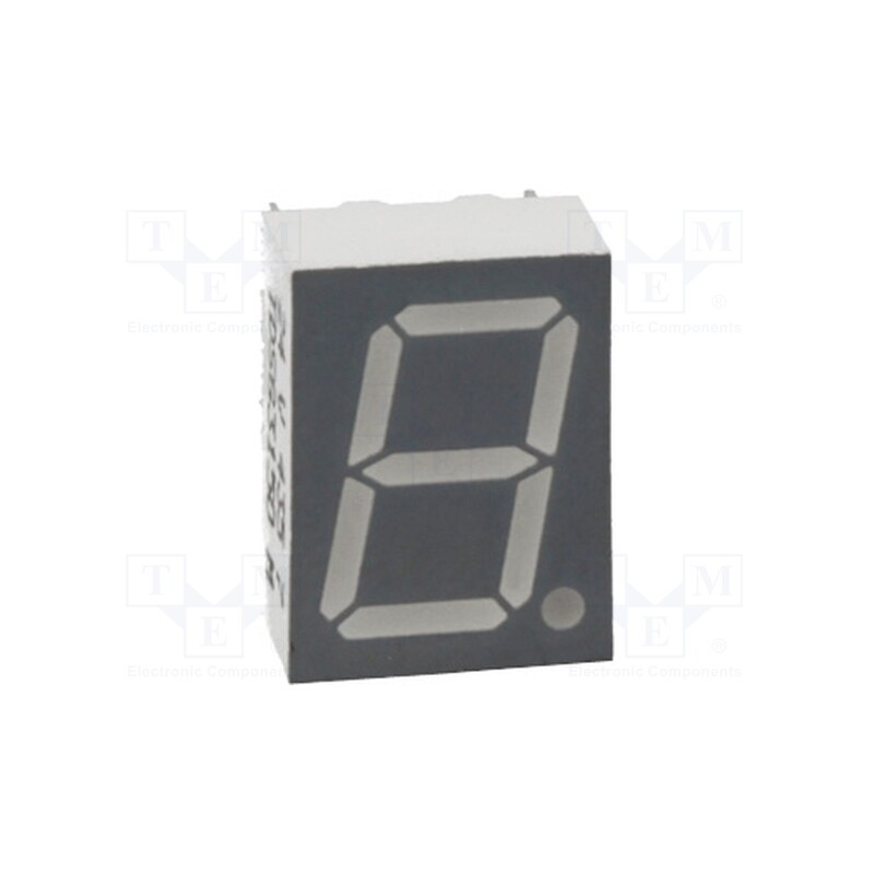 10 pcs : TDSG3150-M - Display: LED, 7-segment, 10mm, 0.39', No.char: 1, green, 4.5÷9mcd