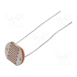 10 pcs : 02-LDR13 - Photoresistor, 200mW, 10÷20kΩ, 560nm, THT, ØLED: 12mm, 200VDC