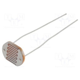 10 pcs : 02-LDR15 - Photoresistor, 200mW, 50÷100kΩ, 560nm, THT, ØLED: 12mm, 200VDC