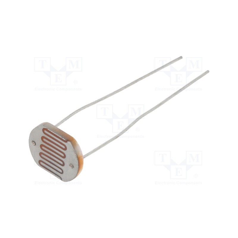 10 pcs : 02-LDR15 - Photoresistor, 200mW, 50÷100kΩ, 560nm, THT, ØLED: 12mm, 200VDC