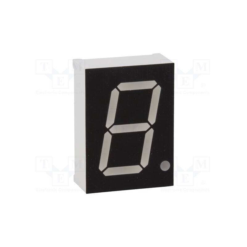 10 pcs : OPD-S8022LE-BW - Display: LED, 7-segment, 20.4mm, 0.8', No.char: 1, red, 70mcd, anode