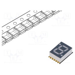 10 pcs : OPS-S2811SB-GW - Display: LED, 7-segment, 7mm, 0.28', No.char: 1, blue, cathode, SMD