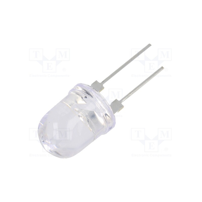 10 pcs : OSG58DA131U - LED, 10mm, green, 30°, Front: convex, 3÷3.6V, No.of term: 2, -30÷85°C