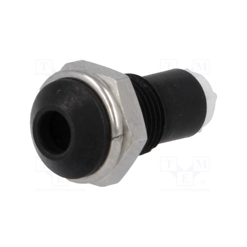 10 pcs : SMR1 069 - LED holder, 3mm, metal, convex, with plastic plug, black