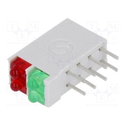 10 pcs : DBI02302 - LED, in housing, red/green, 1.8mm, No.of diodes: 4, 10mA, 38°