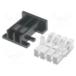 10 pcs : 1278.1004 - Fiber for LED, rectangular, 3.9x1.7mm, No.of mod: 4, Front: flat