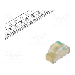 10 pcs : HSMM-C120 - LED, SMD, 0604, green, 45÷120mcd, 1.6x1x0.6mm, 155°, 3.3÷3.9V, 20mA