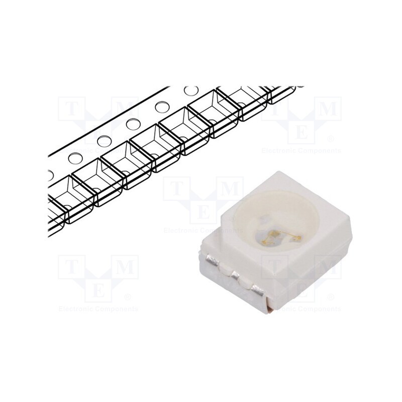 10 pcs : HSMN-A100-P00J1 - LED, SMD, 3528,PLCC2, blue, 45÷70mcd, 3.5x2.8x1.9mm, 120°, 20mA