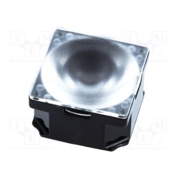 10 pcs : CA11360_LAURA-D -AS - LED lens, square, transparent, 13÷19°, Colour: black, H: 13.1mm