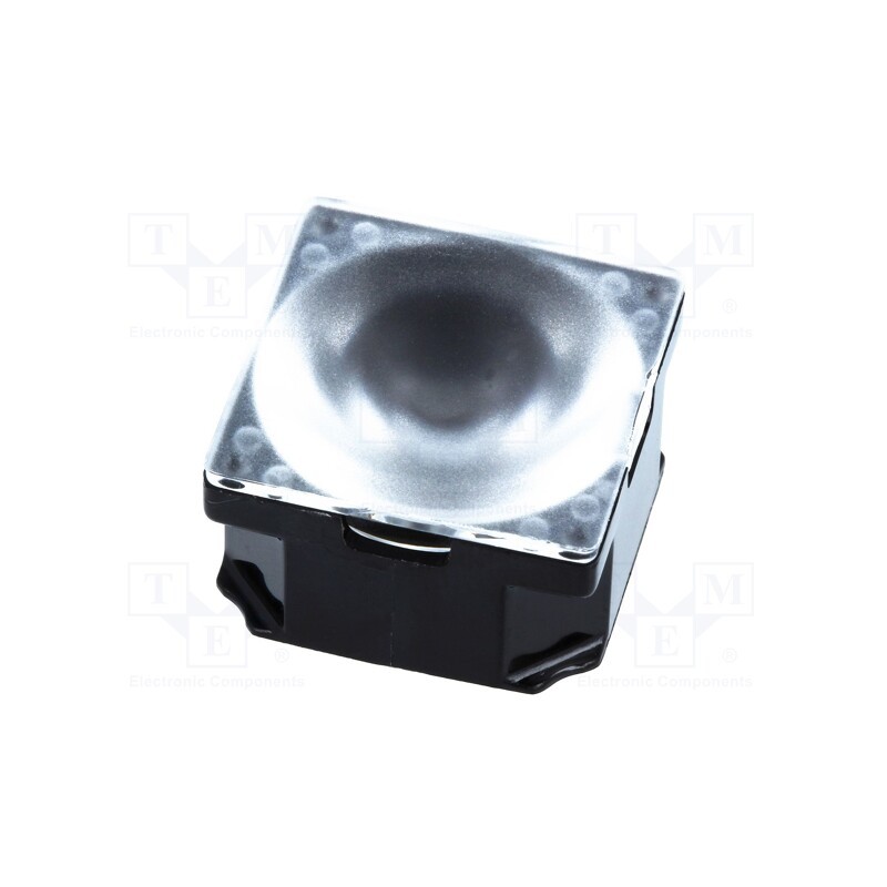 10 pcs : CA11360_LAURA-D -AS - LED lens, square, transparent, 13÷19°, Colour: black, H: 13.1mm