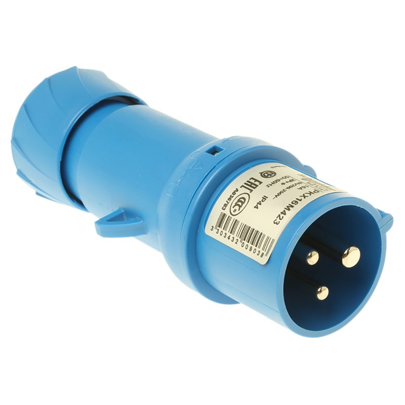 1 pcs - Schneider Electric, PratiKa IP44 Blue Cable Mount 2P + E Industrial Power Plug, Rated At 16A, 230 V