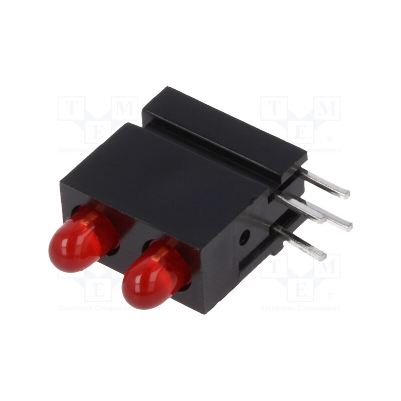 10 pcs : 1801.1131 - LED, in housing, red, 2.8mm, No.of diodes: 2, 20mA, 60°, 15÷30mcd