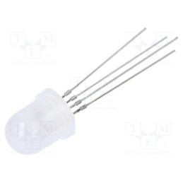 10 pcs : OSTWMN8132A - Programmable LED, 8mm, RGB, 30°, Front: convex, No.of term: 4