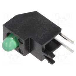 10 pcs : 2030.8031000000001 - LED, in housing, green, 2.8mm, No.of diodes: 1, 20mA, 40°, 10÷20mcd